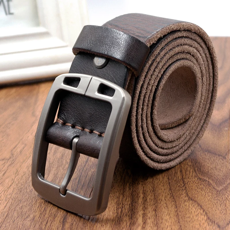 Vintage miękkie pasy designer mężczyźni wysokiej jakości krowa klamra vintage z bolcem z prawdziwej skóry ceinture męskie szeroki luksusowy markowy pasek