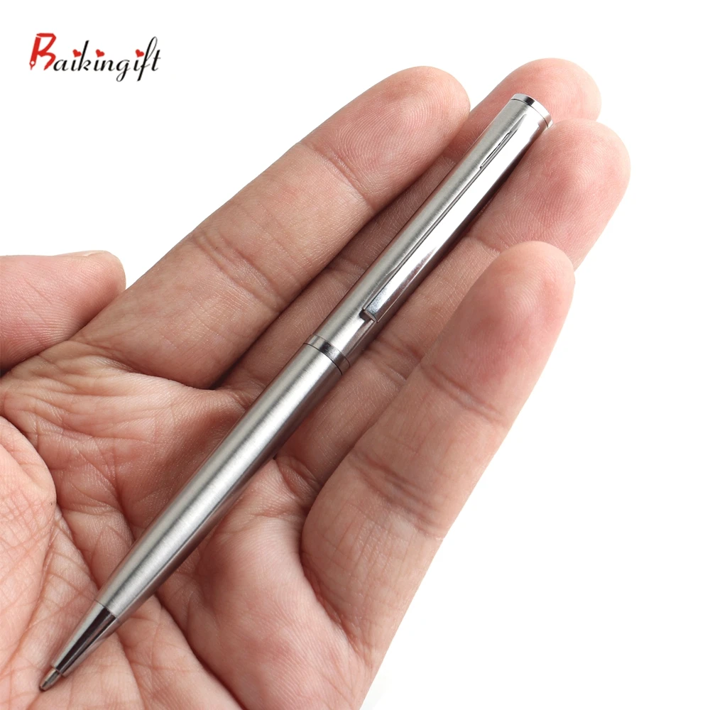 2/11/20/Set Genkky Mini Ballpoint Pen Metal Stainless Steel Material Rotating Style Oily Ball Pens For School Office Gift Pen