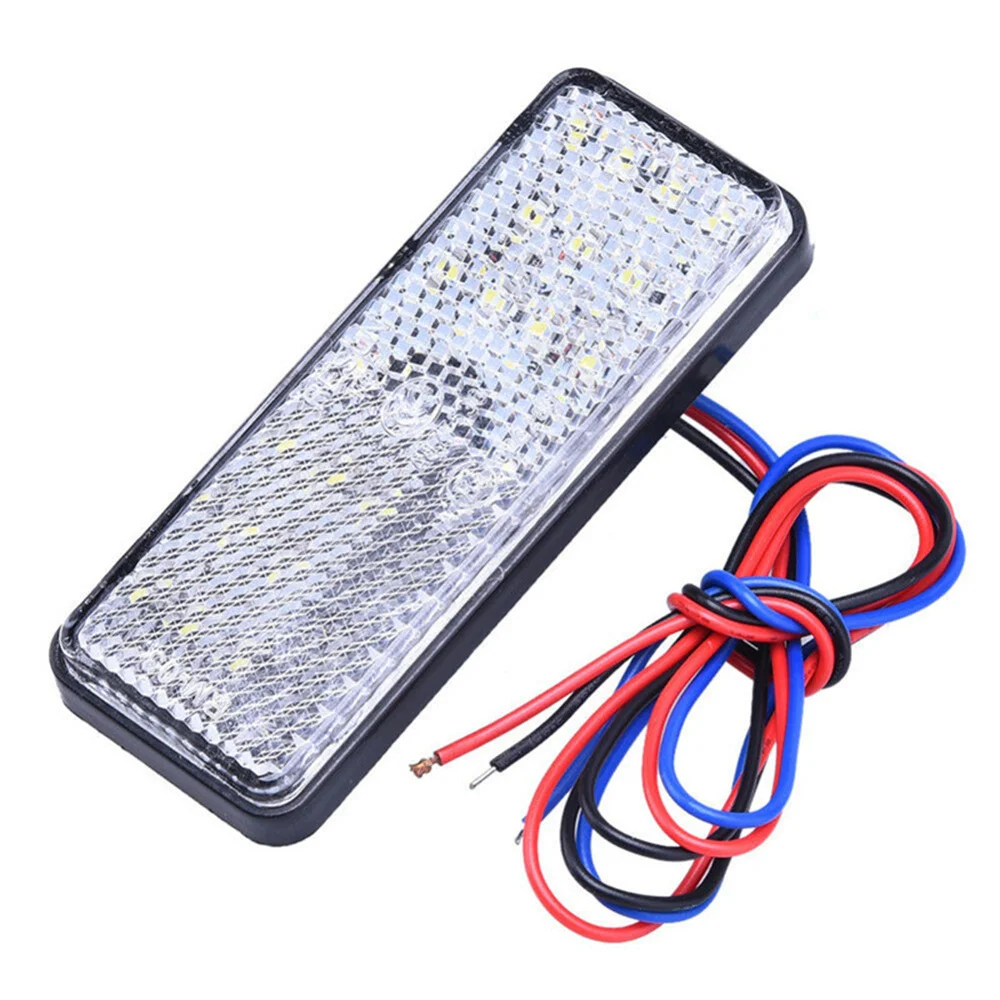 1 pçs 24led retângulo motocicleta refletor cauda freio turn signal light lâmpada moto atv refletores led caminhão luzes de advertência laterais