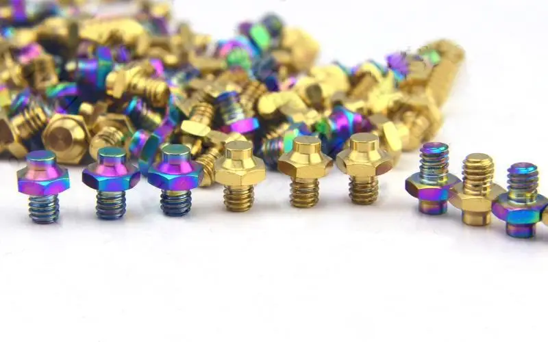 LOT 2 M4 Ti/Golden/Rainbow GR5 Titanium Alloy Anti-slip Bolts For Bicycle Pedal Antiskid