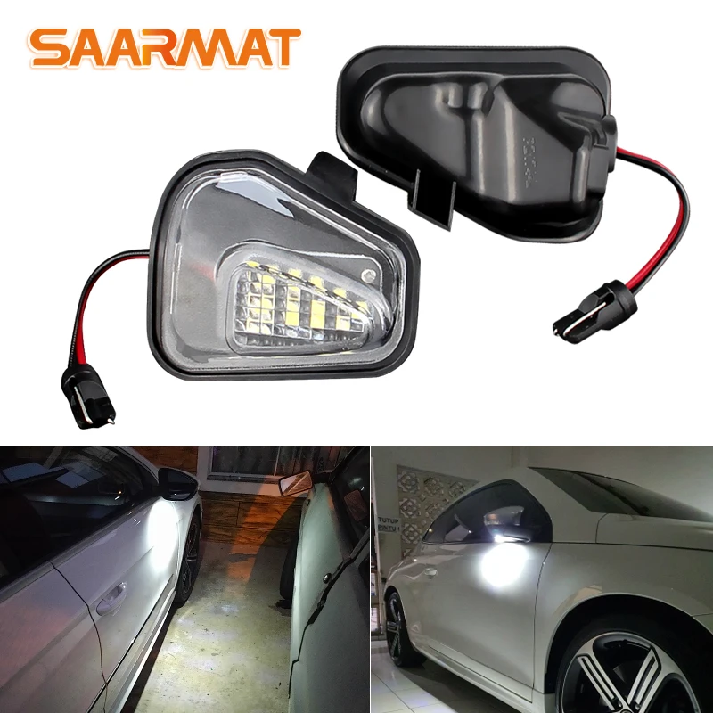 

For VW Passat B7 CC Scirocco Jetta MK6 EOS Beetle R LED Side Rearview Mirror Floor Ground Lamp Puddle Welcome Light