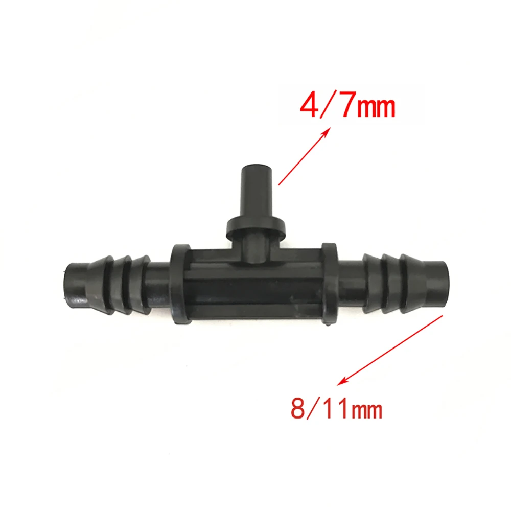 20pcs-pack Garden irrigation tee barbed connector 9/12 pipe change to 4/7 pipe barbed connector Micro irrigation system IT132