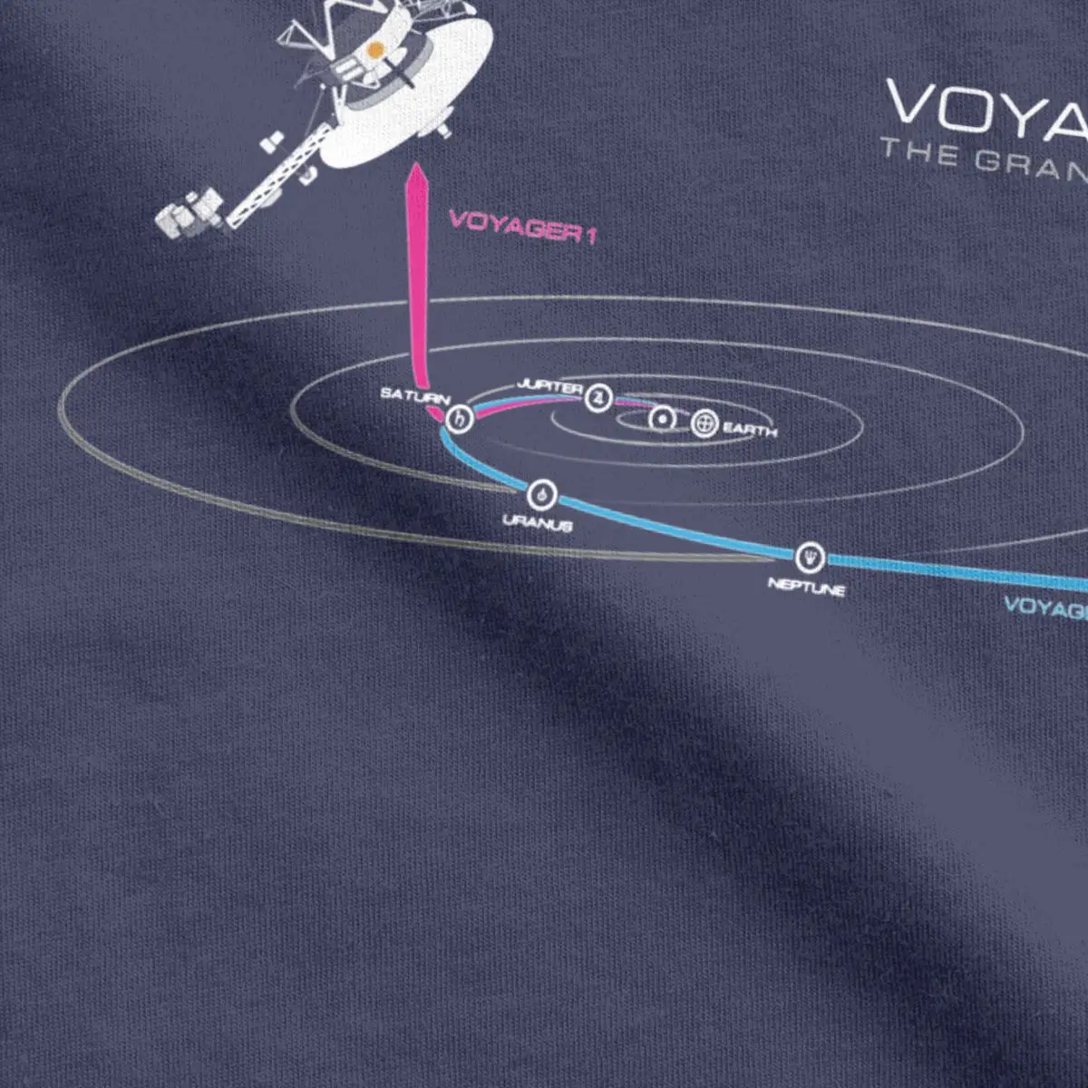 VOYAGER The Grand Tour Space T-Shirts Men Interstellar Funny 100% Cotton Tee Shirt Round Neck Short Sleeve T Shirt Clothing