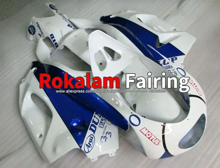 Motorbike Cowling For Suzuki VJ23 RGV250 1995 1996 RGV-250 VJ-23 95 96 White Blue ABS Bodywork Motorcycle Fairing Kit