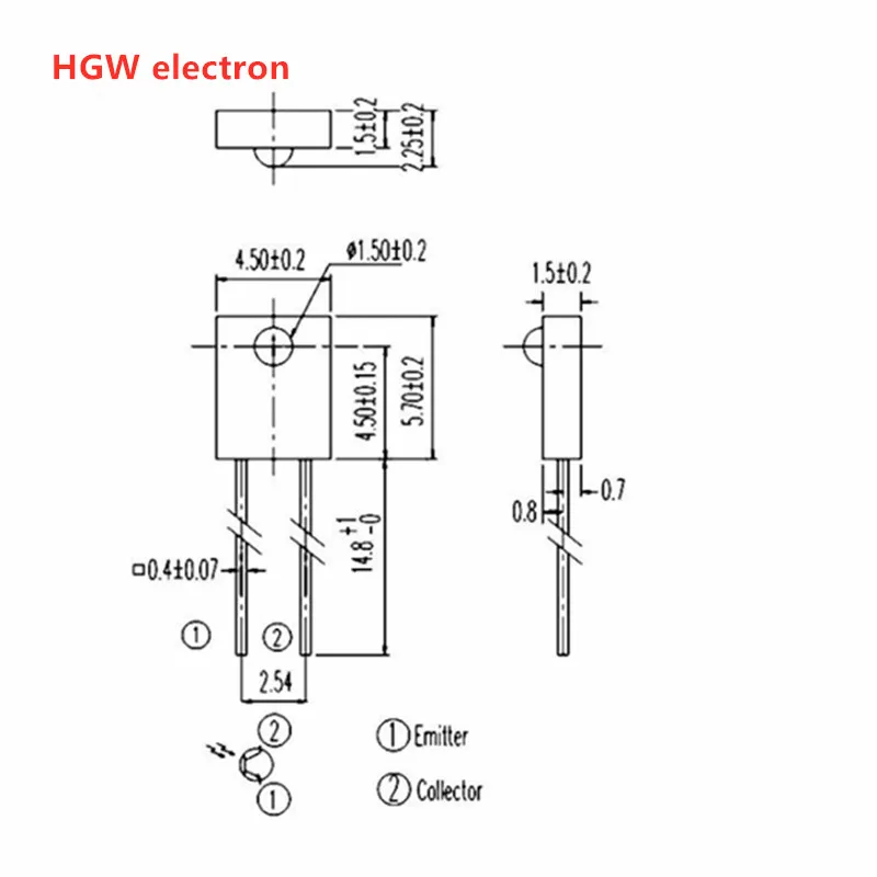 50pcs Side of tube infrared receiving PT908-7c/IR908-7c infrared receiving tube/tubes inserted straight