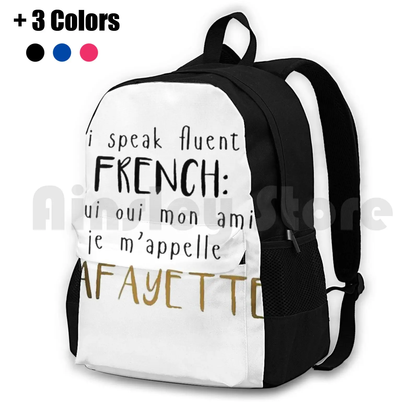 Outdoor Hiking Backpack Waterproof Camping Travel France French Oui Oui American Revolution America Washington President