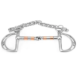 New Horse Bit rullo snodato in acciaio inossidabile punta a scatto Kimberwicke Bit bocca snodata solida con gancio catena binoculare cavallo
