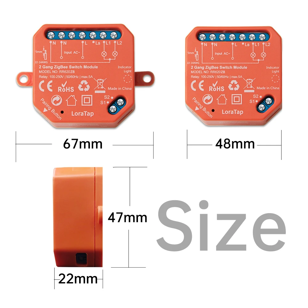 Módulo de relé com interruptor de 2 gang zigbee, funciona com tuya smart life, google home, alexa, app, temporizador, automação de casa, mqtt