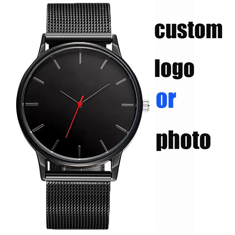 BSL996N Custom Men Watches Stainless Steel Japan Movement OEM Women Watch Brand Logo Print Your Design Photo  Relojes