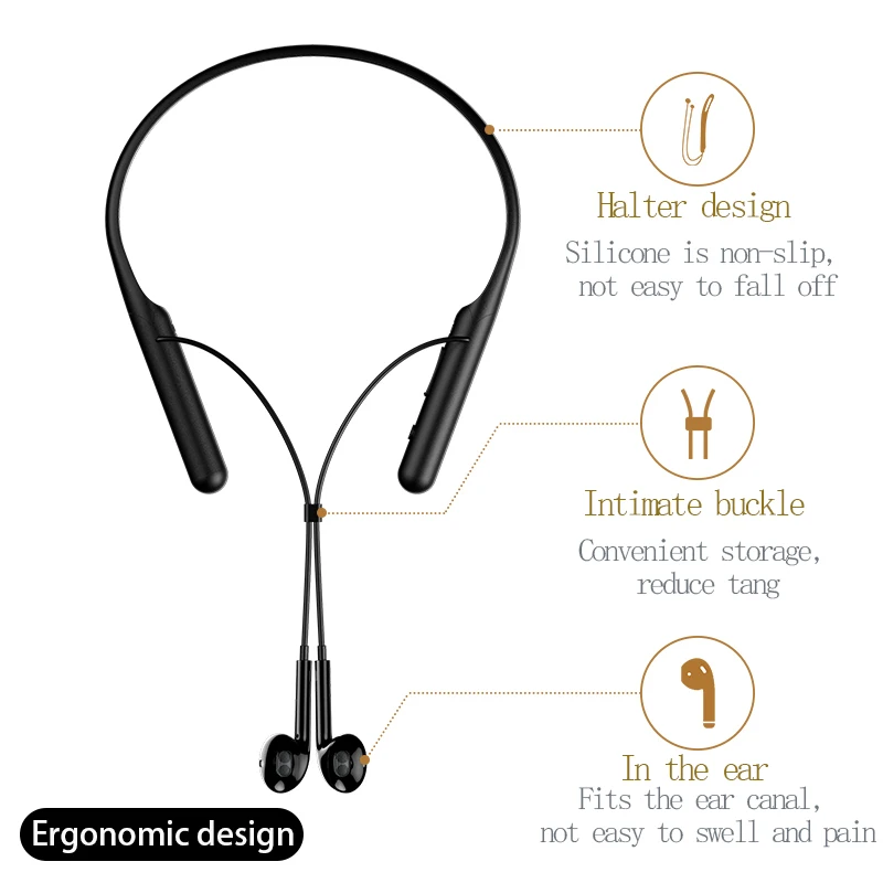 DDJ X12 Bluetooth Earphone Wireless Earbuds Headset Hanging Neck Gamer Headphones With Microphone Waterproof For Xiaomi Buds Ios