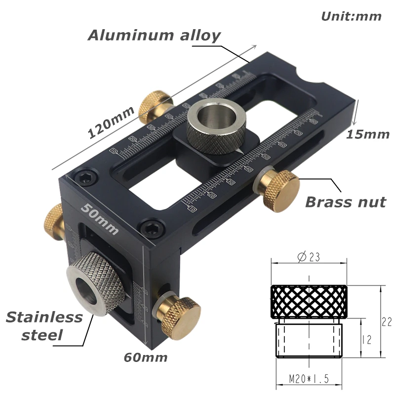 2 in 1 Doweling Jig Kit Drill Guide Locator Hole Puncher For Children Bed Furniture Connecting Woodworking Joinery System Tools