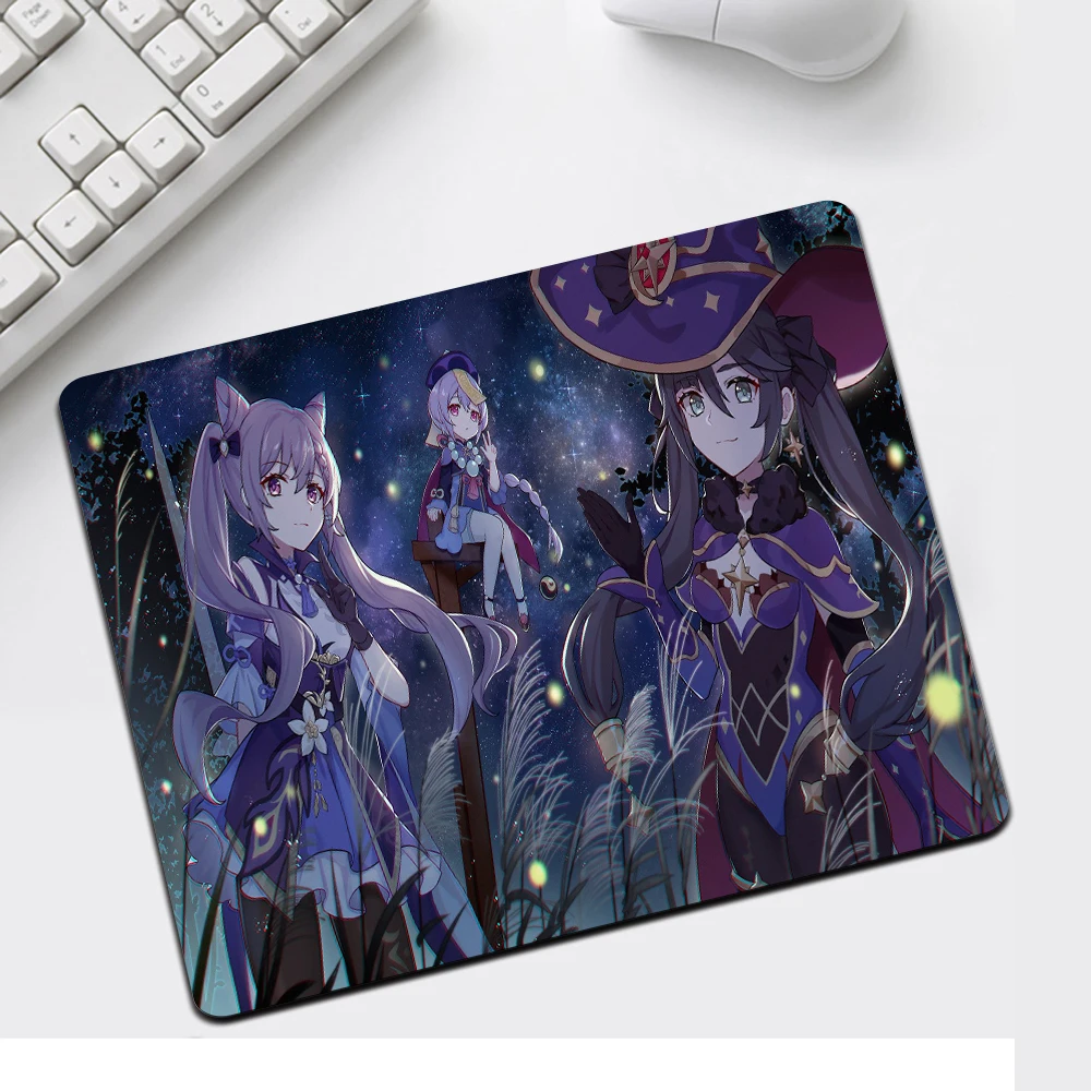 MRGLZY Best-selling Genshin Impact Mouse Pad Natural Rubber Office Mouse Pad Gaming Mouse Pad Desk Pink Kawaii Mouse Pad