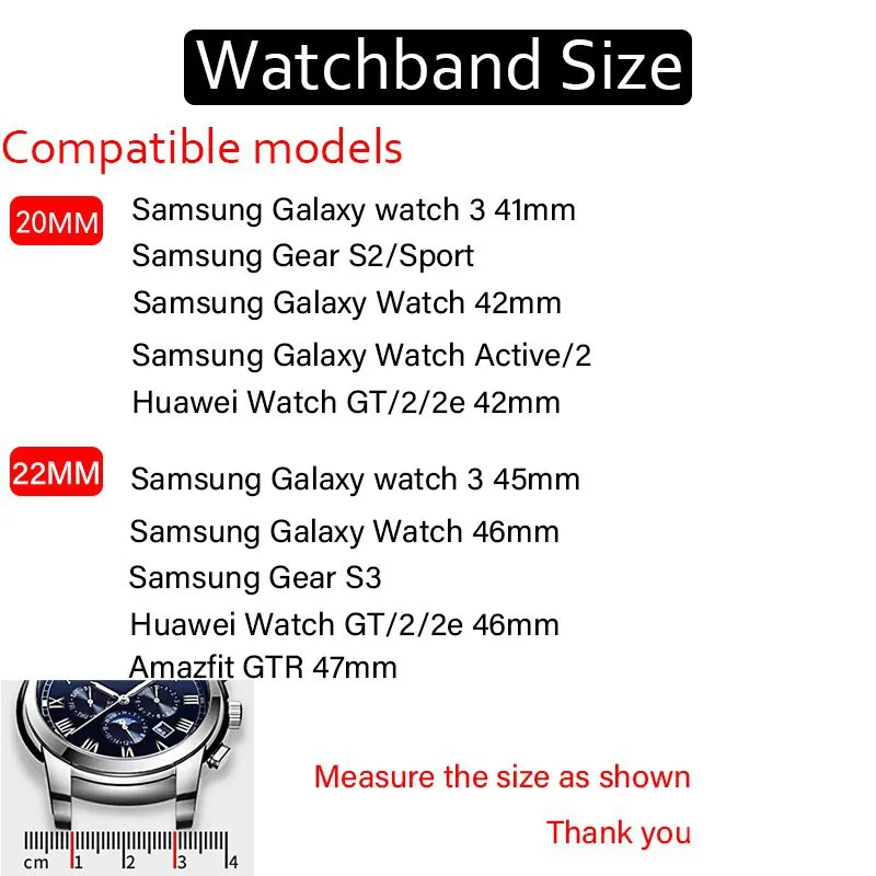 20mm 22mm Silicon Watch Strap for Samsung Galaxy Watch 3 45mm/42mm/Active-2 Gear S3 Frontier Bracelet Huawei GT/2/2E Strap 46 mm