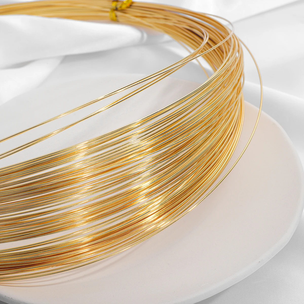 0.4/0.5/0.6/0.7/0.8/1.0mm Brass Copper with Gold Plated Soft Wire for Necklace Bracelet DIY Jewelry Craft Making