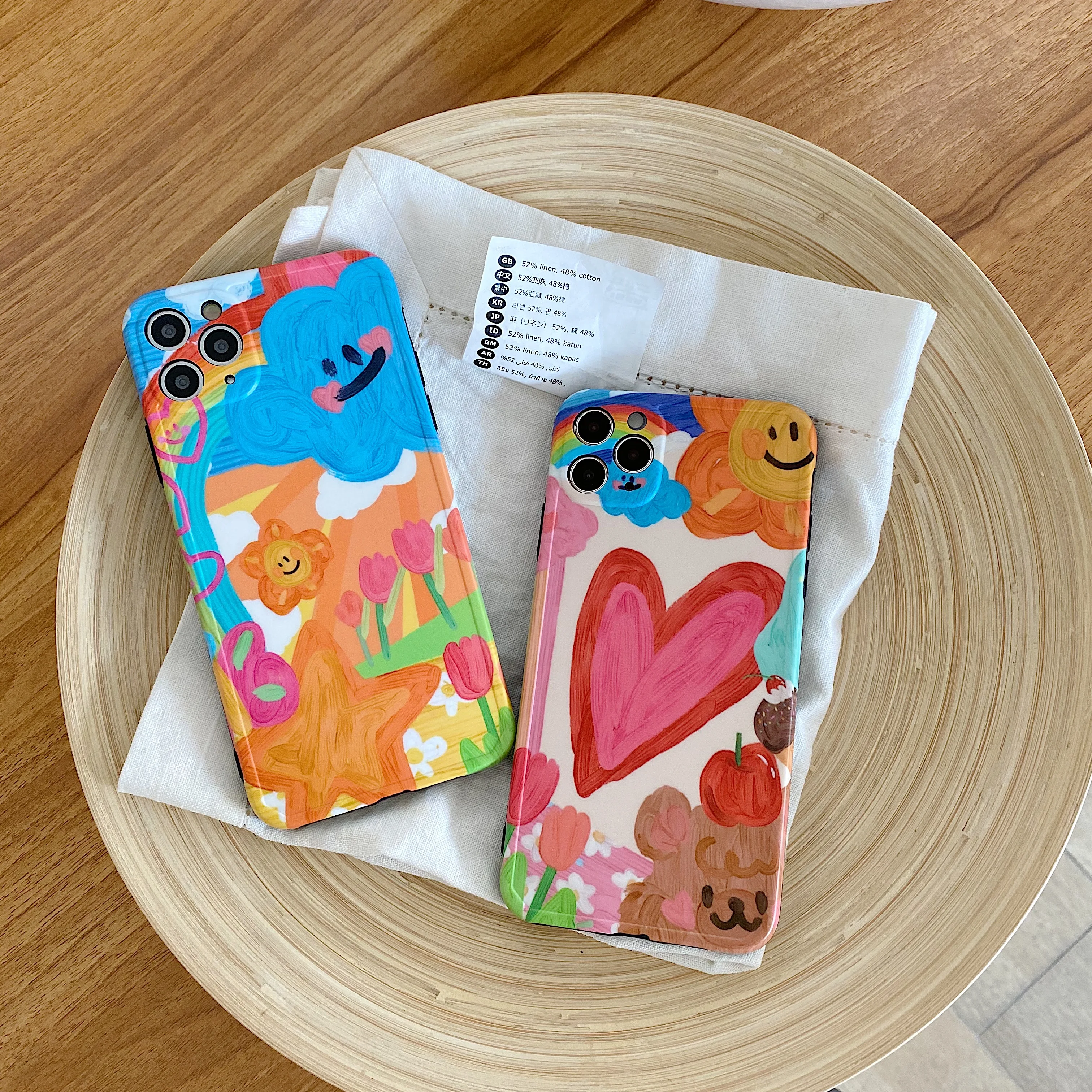 Kid Crayon Drawing Case for iPhone 12 Pro Max Back Phone Cover for 12 Mini 11 Pro Max X XS XR 8 7 Plus SE 2020 Capa