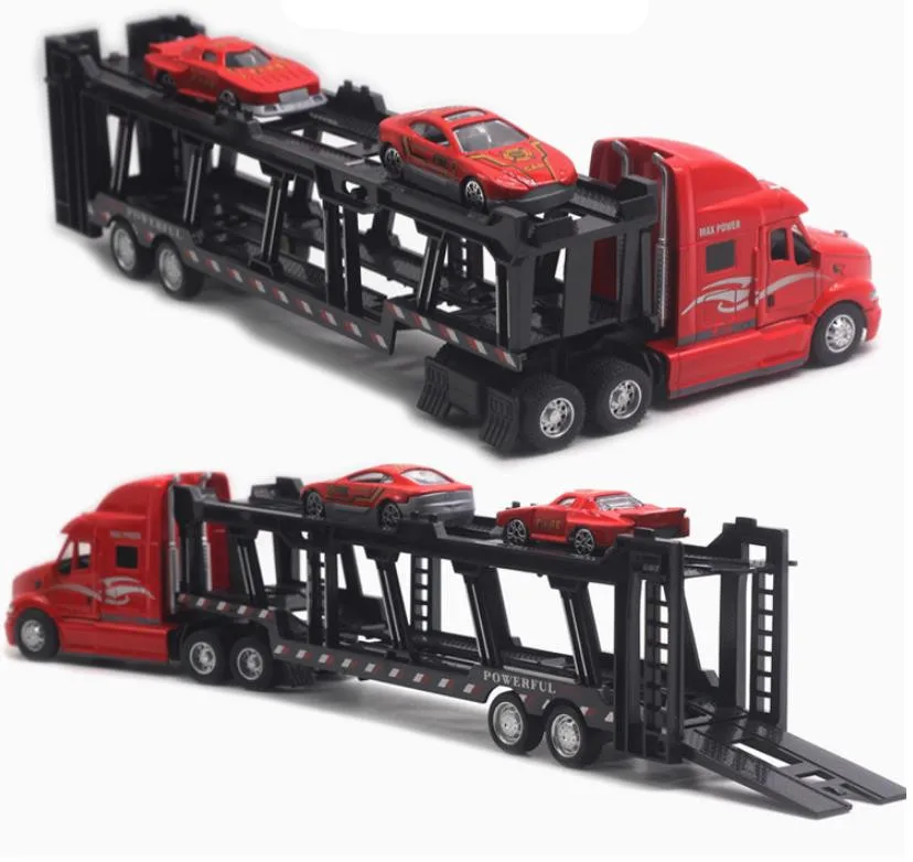 Véhicule de transport à double couche en alliage 1:48, jouet éducatif pour enfants, simulation du son et de la lumière, livraison gratuite