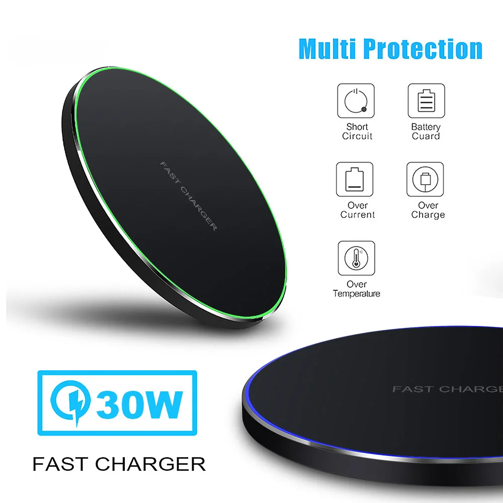 Fast Wireless Charger For Samsung S24 S23 S22 S21 S20 S10 Note 20 10 Charging Pad for iPhone 16 15 14 13 12 XS XR Airpods 4/3Pro