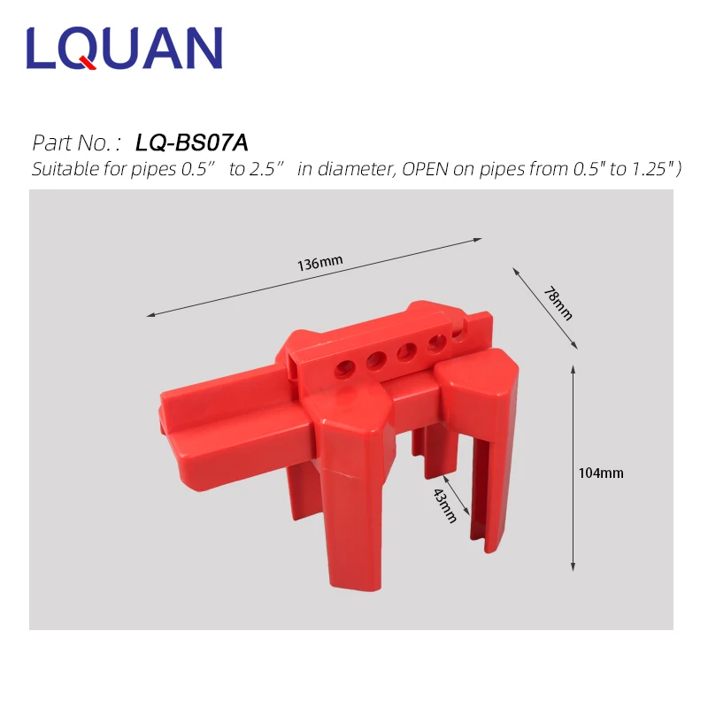 Adjustable Ball Valve Lockout Prinzing Tap Water Pipeline Valve Ball Valve Handle Open Isolation Safety Lock LOTO Devices