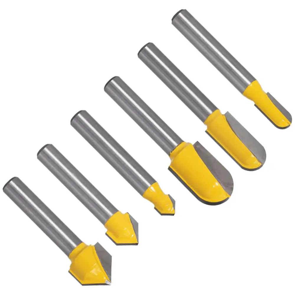 6mm Shank Router Bits Set Core Box Bit rounf nose bit 90 Degree V-Groove Bit For Woodworking Tools