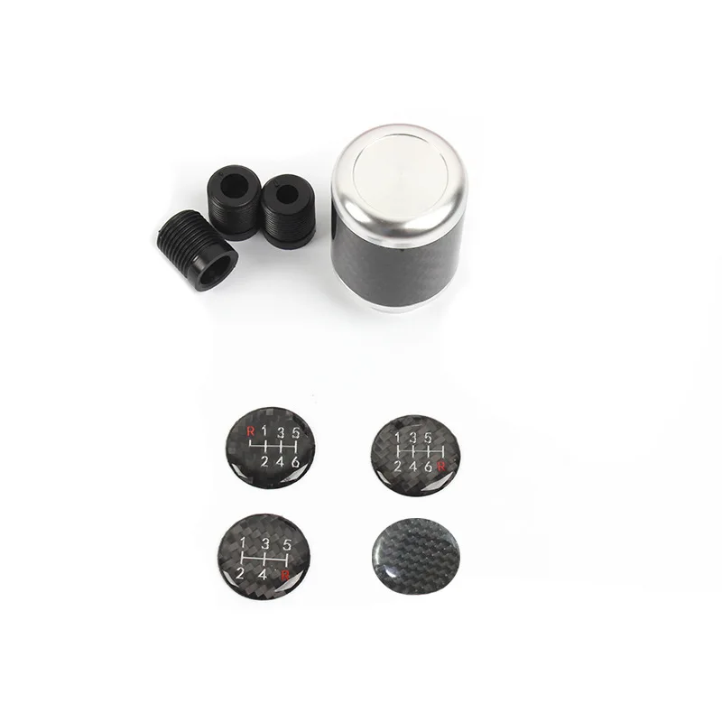 

Universal Car 5 6 Speed 6.5cm AT MT Carbon Fiber Aluminum Gear shift knob Shifter Lever