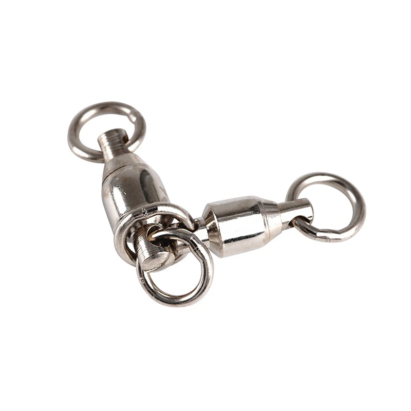 20Pcs Sea Fishing Accessories Swivel Copper Stainless Steel Ball Bearing Parent-child Swivel Connector Boat Fishing Goods Pesca