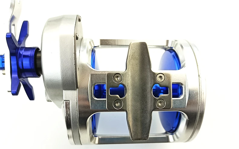 TR10000 Full Metal Heavy Trolling Reel Strong 30kg Drag Power Blue See Boat Fishing Big Drum Reel Right Hand Baitcasting Reel