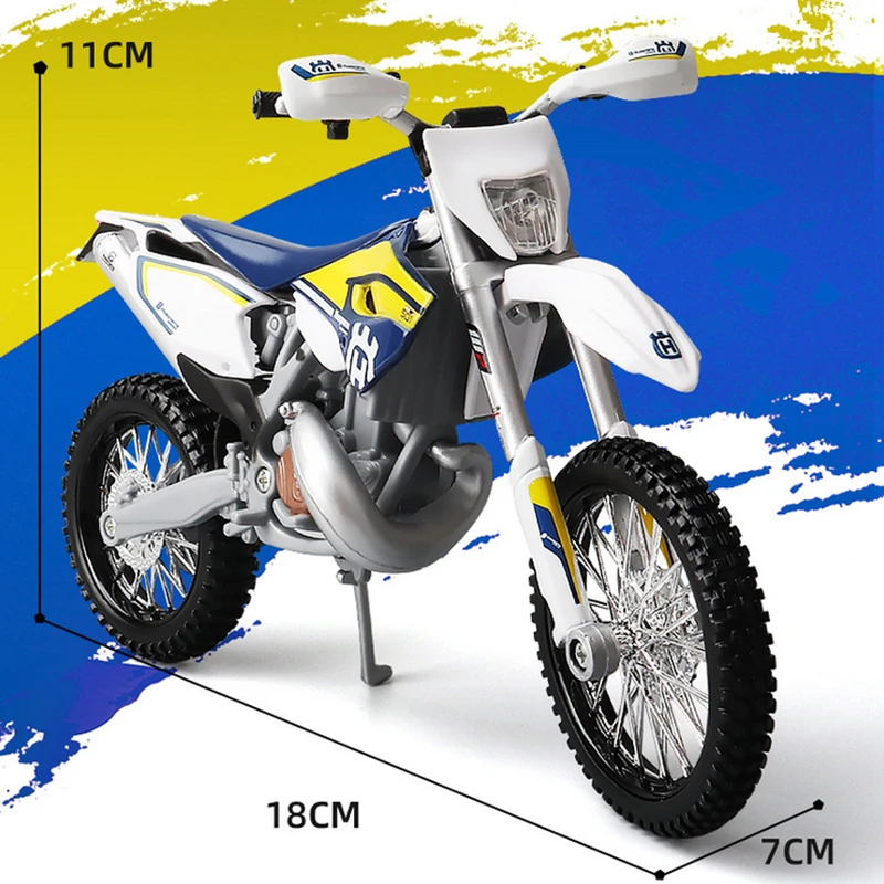 Maisto 1:12 Husqvarna FE 501, coche de motocicleta de campo traviesa de aleación, modelo de motocicleta de carreras de simulación, Colección,