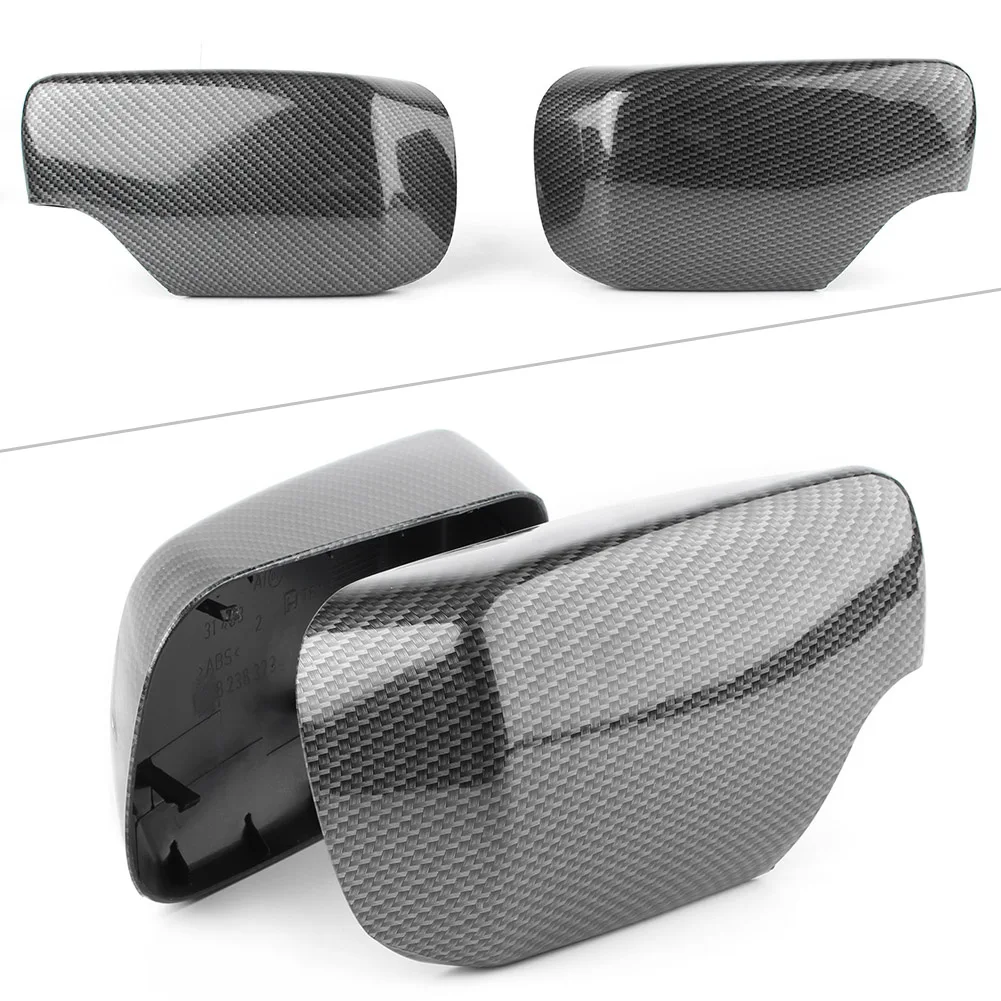 2x Car Exterior Rear View Side Mirror Cover Carbon Fiber Styling ABS Trim For BMW E46 1998 1999 2000 2001 2002 2003 2004 2005