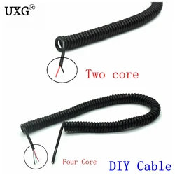 1pcs DIY spring curl line usb 2.0 line usb 4 core wire micro usb mini usb extension data cable 2m 200cm 5m 7.5m