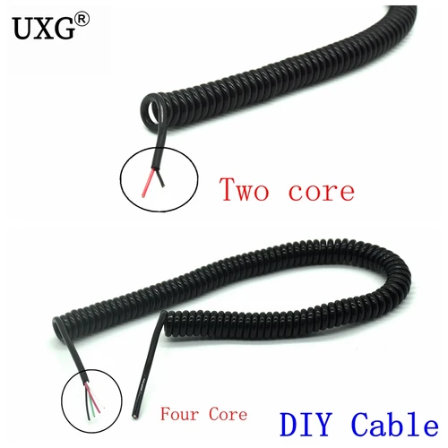 1 Uds DIY línea rizada de resorte usb 2,0 línea usb 4 núcleos cable micro usb mini cable de datos de extensión usb 2m 200cm 5m 7,5 m