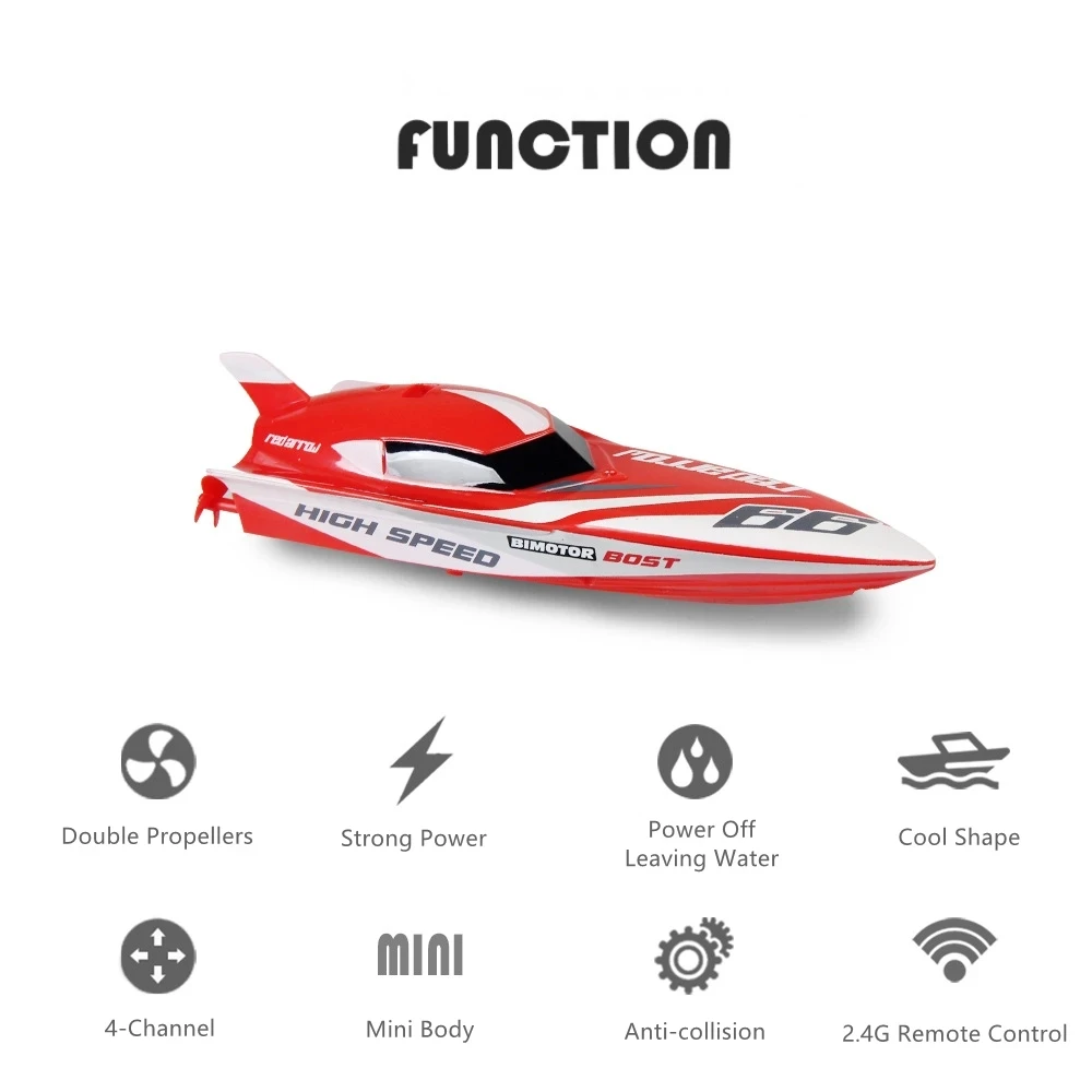 Water Kid Toy Racing Remote Control Speedboat 2.4G Water Cooling Double Propeller Power Off Leaving Water High Speed RC Boat Toy