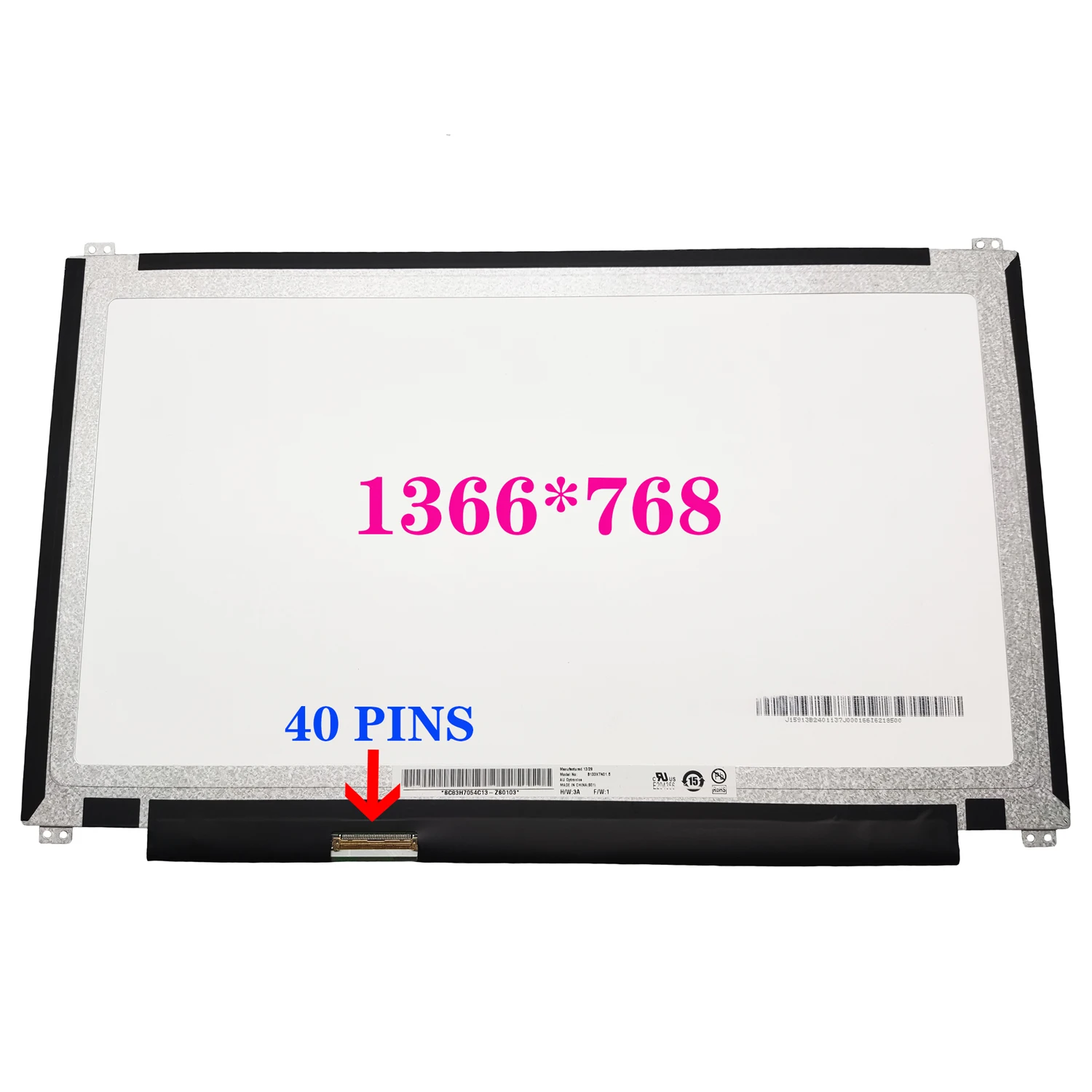 

13.3 Inch Laptop Matrix Panel B133XTN01.5 For Samsung NP905S3G 915S3G 40 Pins 1366*768 LCD Display Screen Replacement