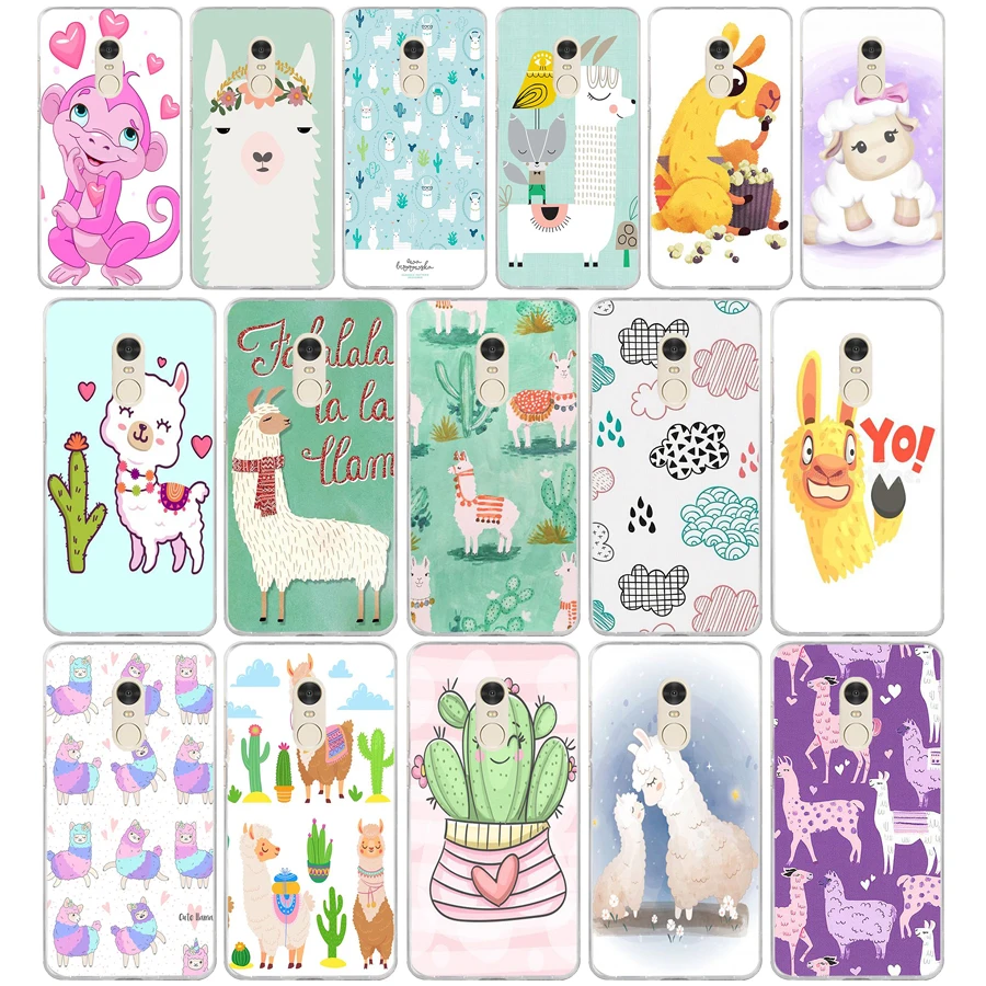 317FG  Cute Llama Alpaca Animals Cartoon Soft Silicone Tpu Cover phone Case for xiaomi redmi 7 7a note 4A 4X 6 Pro 6A 7