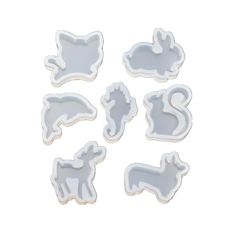 SNASAN Silicone Mold For Jewelry Lovely Animal Cat Rabbit Deer Dolphin Resin Silicone Mould Handmade Tool DIY Epoxy Resin Molds