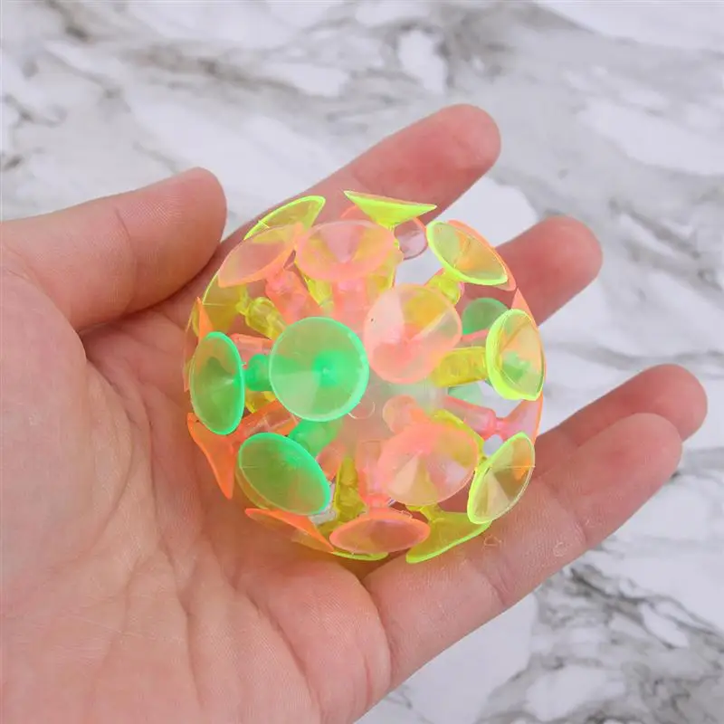 4PCS Kids Multicolored Suction Cup Ball Flash Luminescence Plaything Party Toy for Children