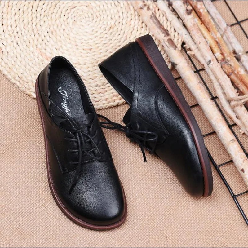 

Fashion Vintage Handmade Shoes Women Flats Genuine Leather Soft Bottom Women Shoes Soft Comfortable Casual Shoes Woman Loafers