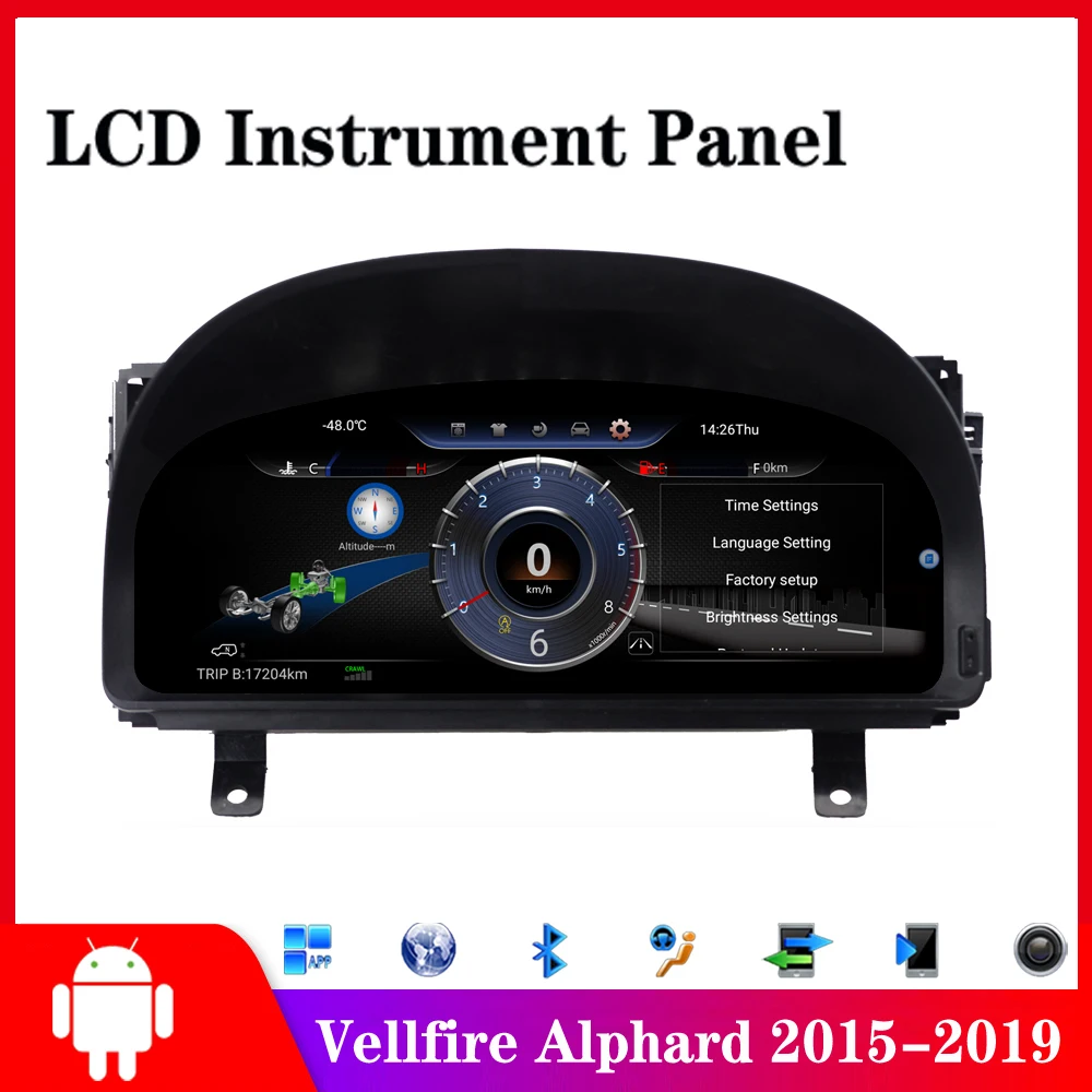 

For Toyota Vellfire/Alphard 2015-2018 2019 Car Accessories Android LCD Instrument Panel Cluster GPS Navigation Dashboard Refit