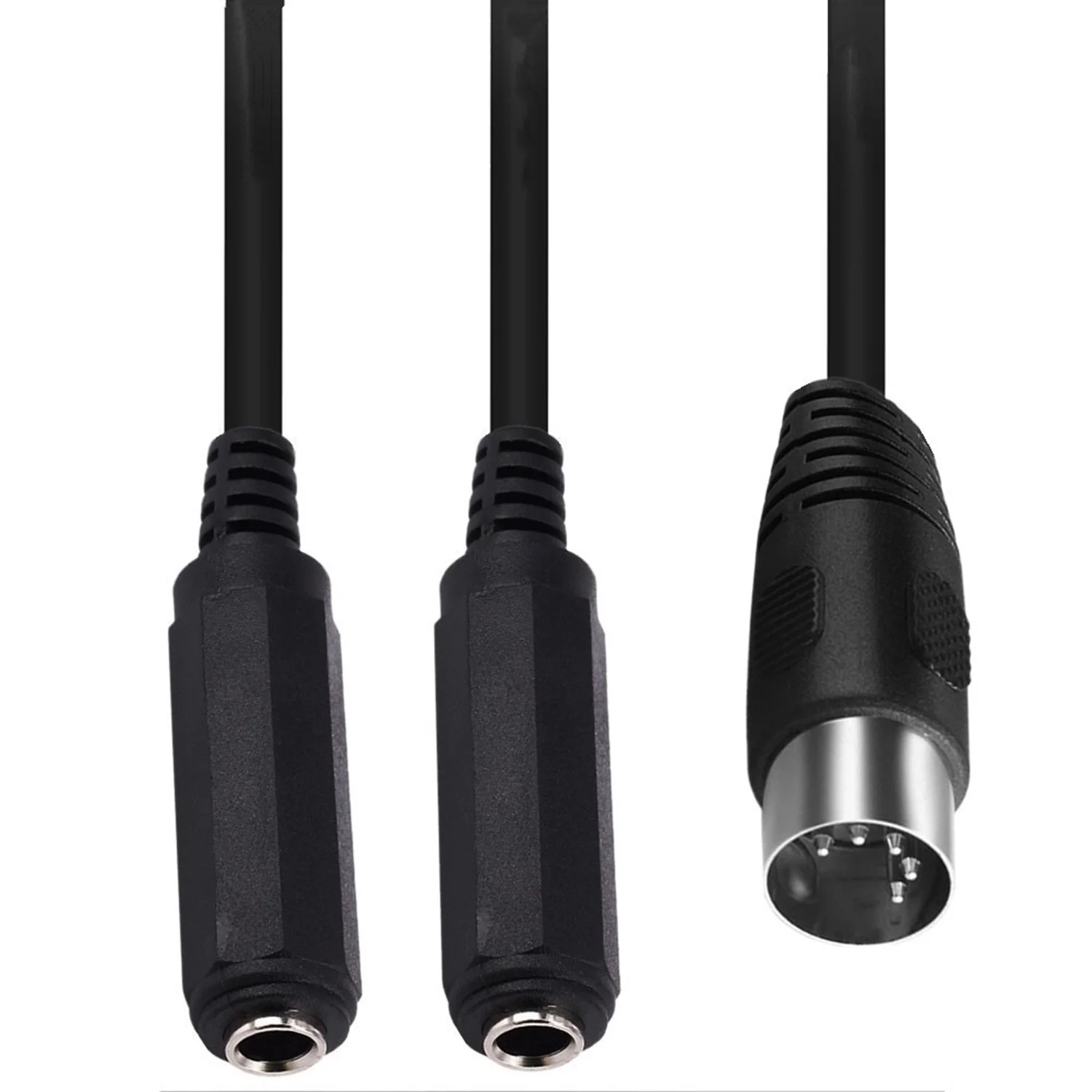 MIDI DIN 5-контактный штекер на 2 гнезда 6,35 мм 1/4 дюйма TRS Стерео Y-разветвитель Клавиатура Гитарный динамик Аудио адаптер AMP Кабель