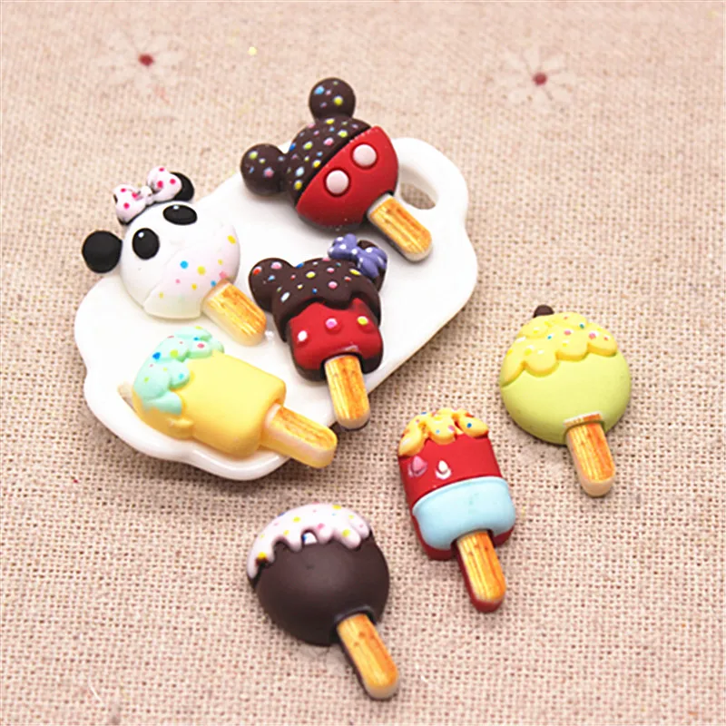 20pcs Hand Painted Resin Kawaii Colorful Lollipop Flatback Cabochon Simulation Food Art Supply Decoration Charm Craft,high 24mm