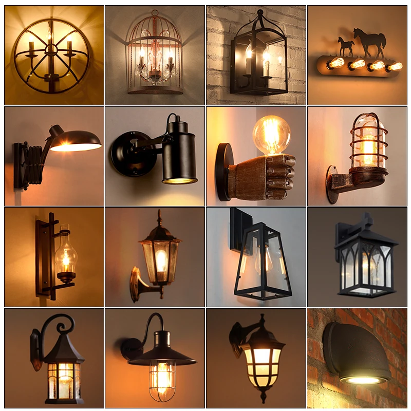 Retro Industrial Style Restaurant Bar Bedroom Aisle Balcony Water Pipe Nostalgic Iron Craft Wall Lamp