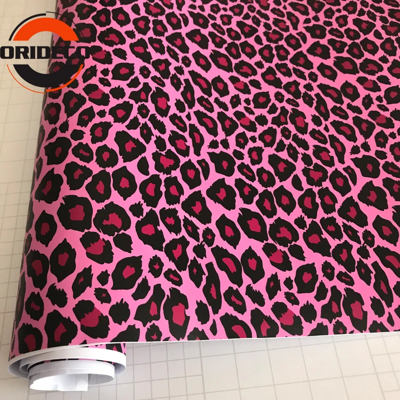 

10/20/30/40/50X152CM Russia Hot Pink Leopard Camouflage Vinyl Wrap Sticker Film Motorcycle Truck Car Styling Camo Wrapping