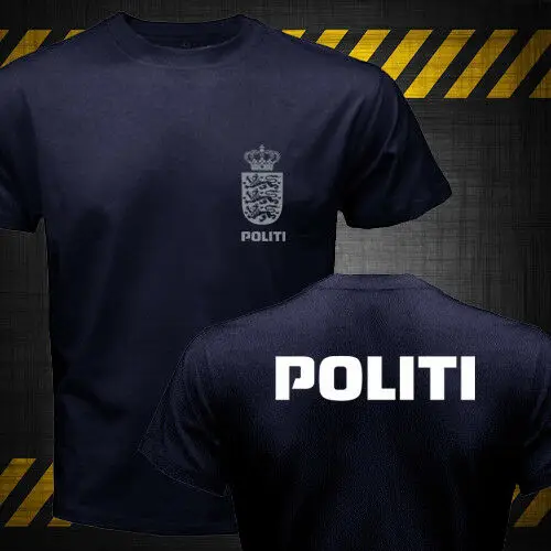 New Dansk Danish Denmark Politi Unit logo Men T-shirt 100% Cotton Shirts