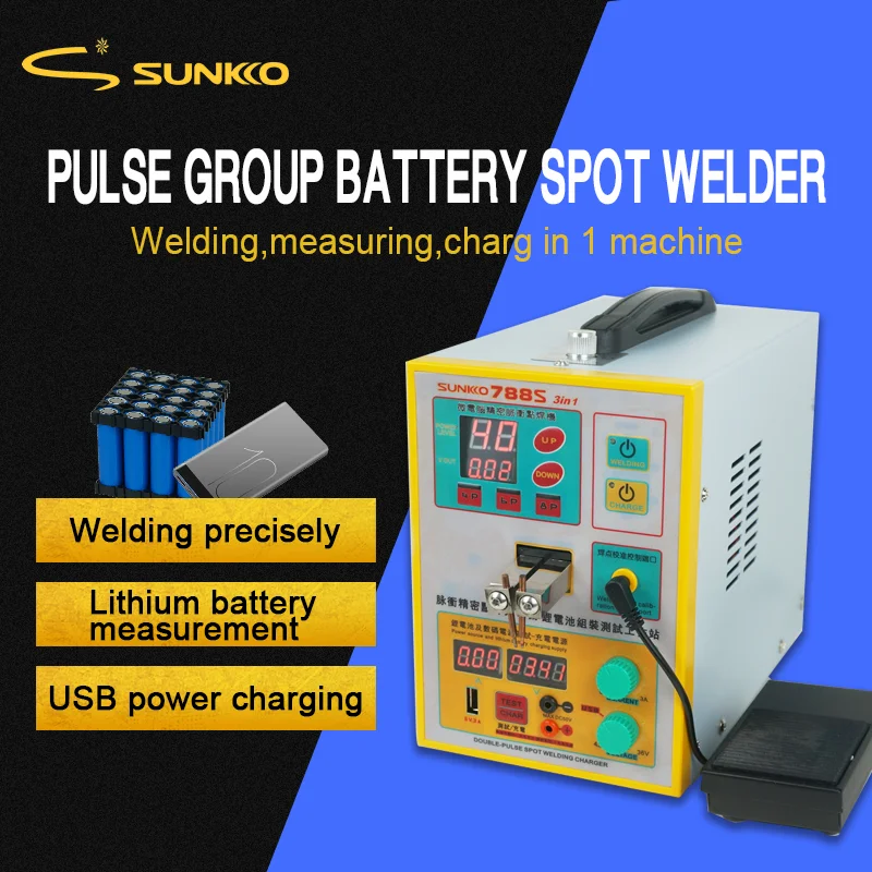 

Upgrade SUNKKO 788S Battery Spot Welding Charging Test Combination Machine 18650 Charging Butt Welder