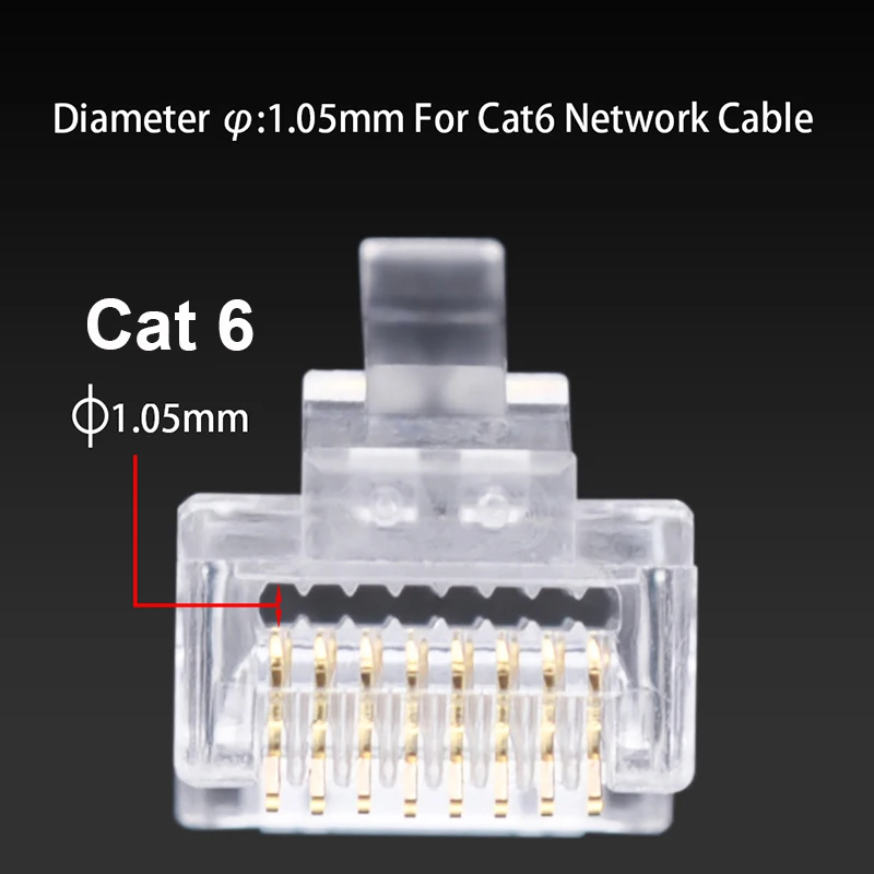 OULLX Cat6 RJ45 Connector Ethernet cable Plug Jack Network 8p8c Unshielded Modular UTP Keystone 20/50/100pcs Bulk Wholesale