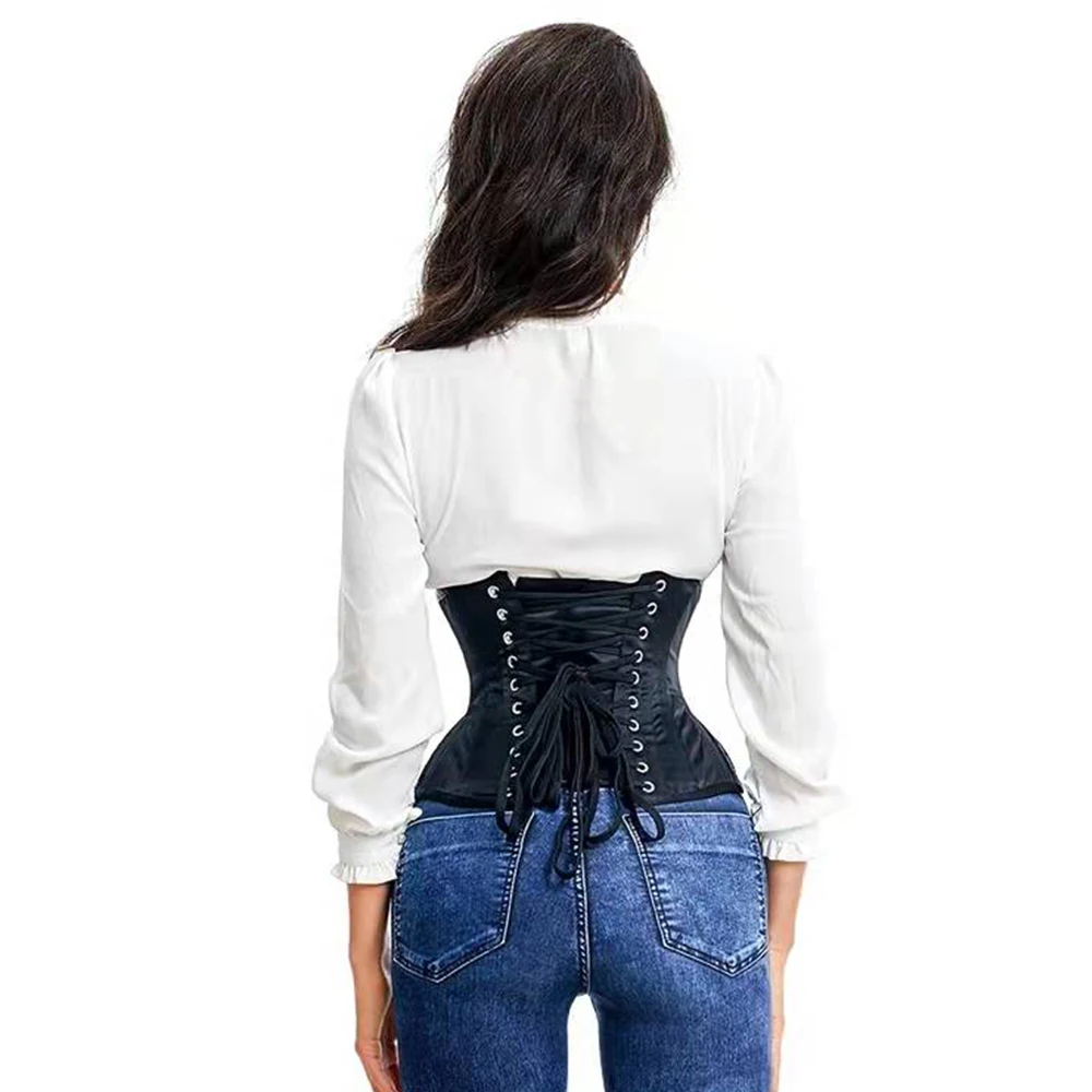 14 Steel Bone Waist Trainer/Control Short Corset Women Sexy Underwear Lace Ups Shape Body Lingerie Slimming Belt Winter Bustiers