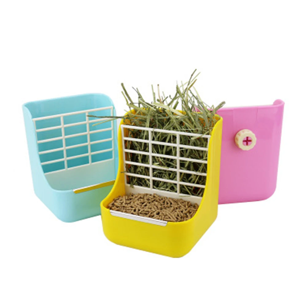 

Rabbit Food Feeder Grass Rack Fixed Feeding Bowl 2 In 1 Feed And Forage Small Animal Food Basin Hamster Chinchilla Pet Supplies