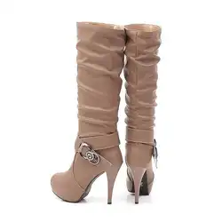 2021 Sexy Big Size 34-43 knee high boots  boots for women Thick Sole Platform high heel shoes Winter Autumn platform boots 918