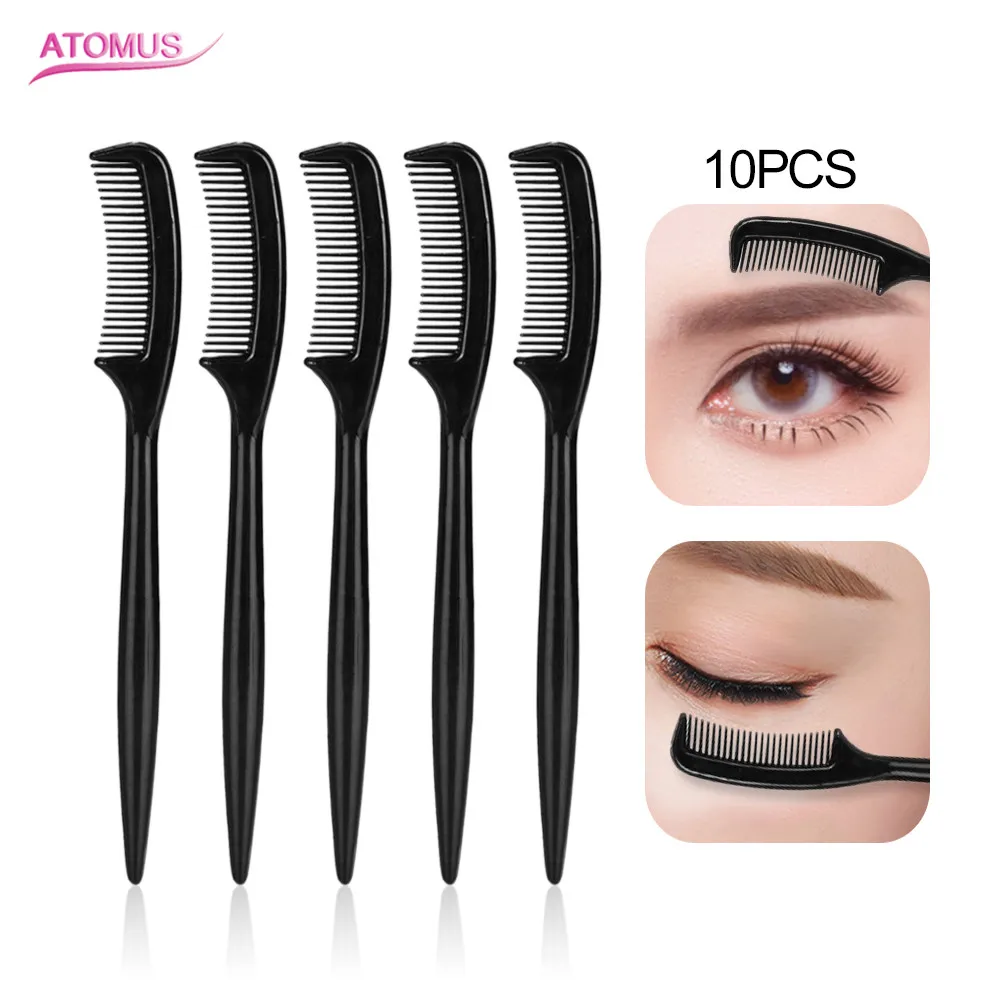 Pincel de sobrancelha e cílios, pincel portátil, ferramenta profissional de maquiagem, pincel para cílios e sobrancelhas com 10 peças