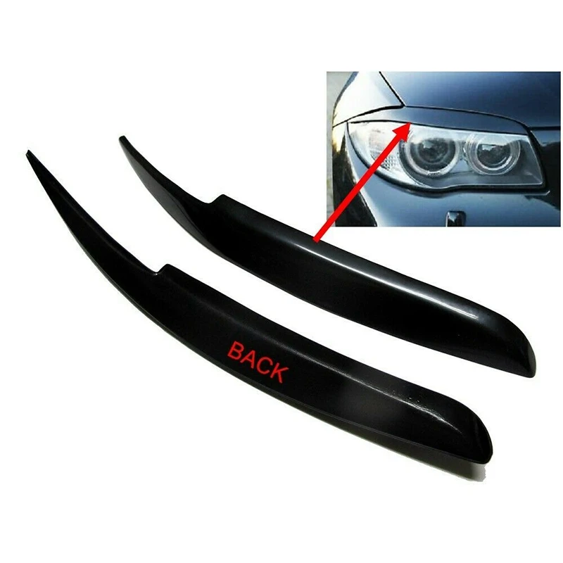 Car Eyelid Eyebrows Headlights Cover For-BMW 1 Series E81 E82 E87 E88 2005-2010