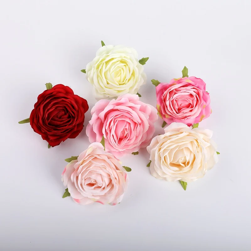 

5 Pieces High Quality Roses Head Wedding Decorative Flower Household Products Home Decoration Accessories Artificial Flowers